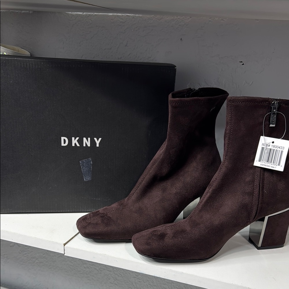 DKNY Brown Heeled Boots Elegant and Stylish